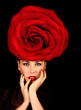 Photo: Female with red rose hat Female with red rose hat