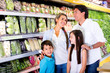 Family at the supermarket