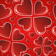 Valentine red glossy heart pattern