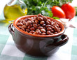 fagioli borlotti in ciotola di terracotta
