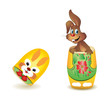 Martioschka-Puppe geöffnet mit Osterhase
