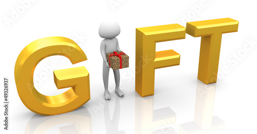 Illustration: 3d man gift 3d man gift