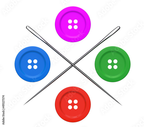 Illustration: Needles and Buttons Set Needles and Buttons Set
