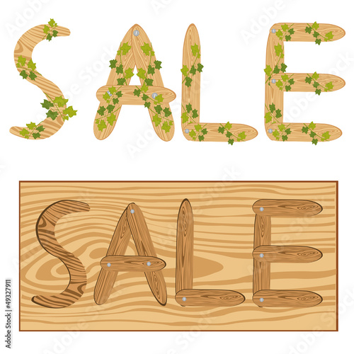 Vector: Word from wooden letters Word from wooden letters