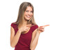 Photo: Nice woman showing blank signboard Nice woman showing blank signboard