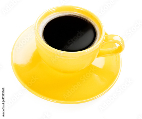 Photo: Coffee in an yellow cup Coffee in an yellow cup