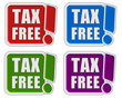 4 !-Schilder bunt TAX FREE
