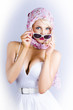 Vintage Blond Beauty In Pinup Fashion Accessories