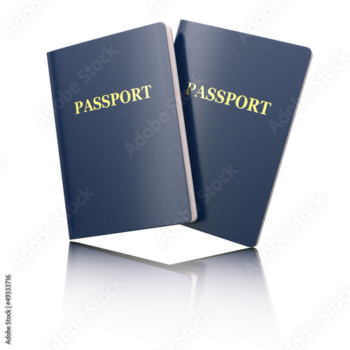 Illustration: Blank passport on white isolated background. Blank passport on white isolated background.