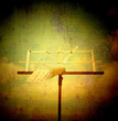 music stand and sheet music
