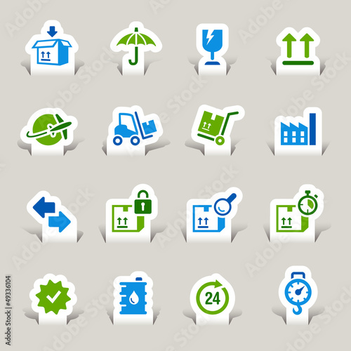 Vector: Paper Cut - Logistic and Shipping icons Paper Cut - Logistic and Shipping icons