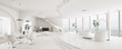 Modern weiss apartment interior panorama