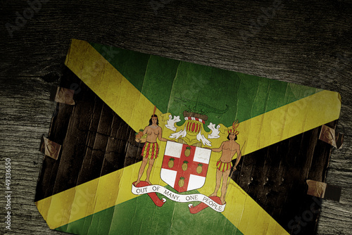 Illustration: JAMAICAN ARMS OF COAT ON WOOD JAMAICAN ARMS OF COAT ON WOOD