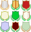 set of shields with laurel wreath
