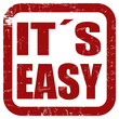 Grunge Stempel rot quad IT´S EASY