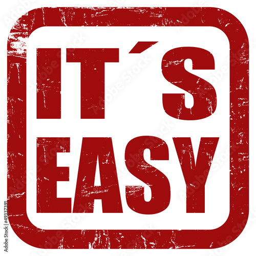 Illustration: Grunge Stempel rot quad IT´S EASY Grunge Stempel rot quad IT´S EASY