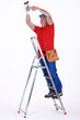 Electrician on a ladder