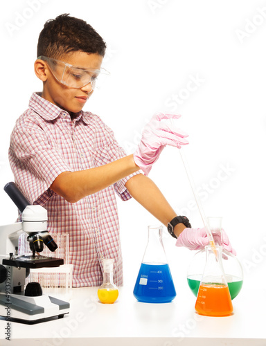 Photo: Mixing chemicals with dropper Mixing chemicals with dropper