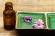 hyacinth fragrance with flowers and bottle