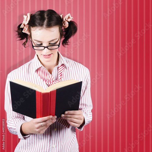 Photo: Student Reading Textbook While Learning With Study Student Reading Textbook While Learning With Study