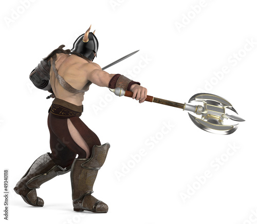 Illustration: barbarian side atack view barbarian side atack view