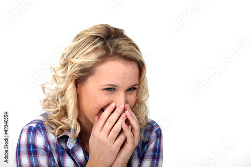 Photo: Blond woman laughing Blond woman laughing