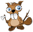 Hand-drawn Vector illustration of a Beaver