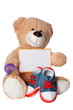 Teddy mit Babyschuhe und Schnuller