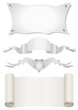 Four Old scroll paper on a white background