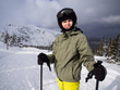 Teenage boy skiing
