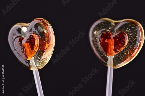 Photo: two heart shaped lollipops for valentine two heart shaped lollipops for valentine
