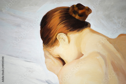 Illustration: crying sad girl, painting, illustration crying sad girl, painting, illustration