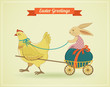 Vektor: Easter vintage style greeting card Easter vintage style greeting card