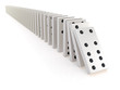3d Chain of white dominoes falling over