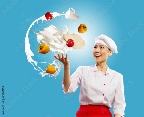 Photo: juggler female cook juggler female cook
