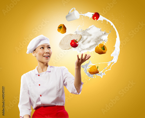 Photo: juggler female cook juggler female cook