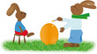 Osterhase bei der Arbeit