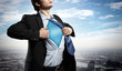 Young superhero businessman