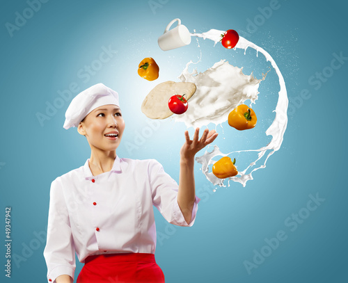 Photo: juggler female cook juggler female cook