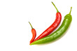 Photo: Group of green and red chilli peppers. Group of green and red chilli peppers.