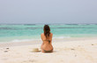 woman in a tropical beach