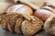 fresh bread and wheat on the wooden