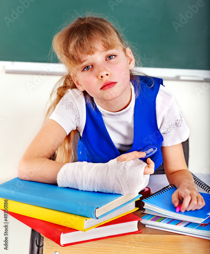 Photo: Child with broken arm. Child with broken arm.