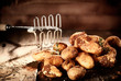 Pile of fresh earthy potatoes
