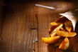 Tasty spicy potato wedges