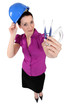 Architect holding compass