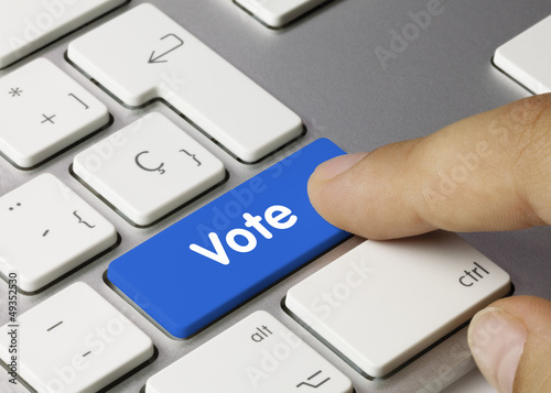 Photo: Vote keyboard key Finger Vote keyboard key Finger