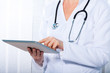 doctor working with  tablet,