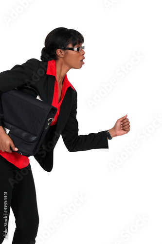 Photo: Businesswoman in running Businesswoman in running