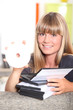 portrait of a woman holding CD
